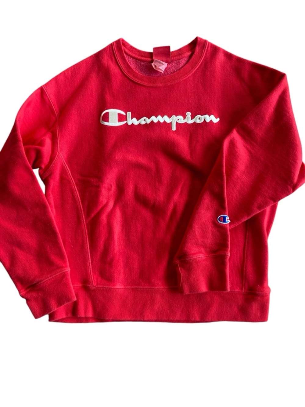 Champion Tapered Red Crewneck Sweatshirt